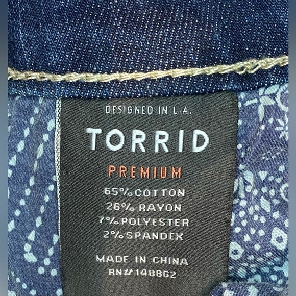 Torrid Premium Women’s Zippered Dark Wash High Rise Jeans/Jegging Size 24R - Picture 9 of 11